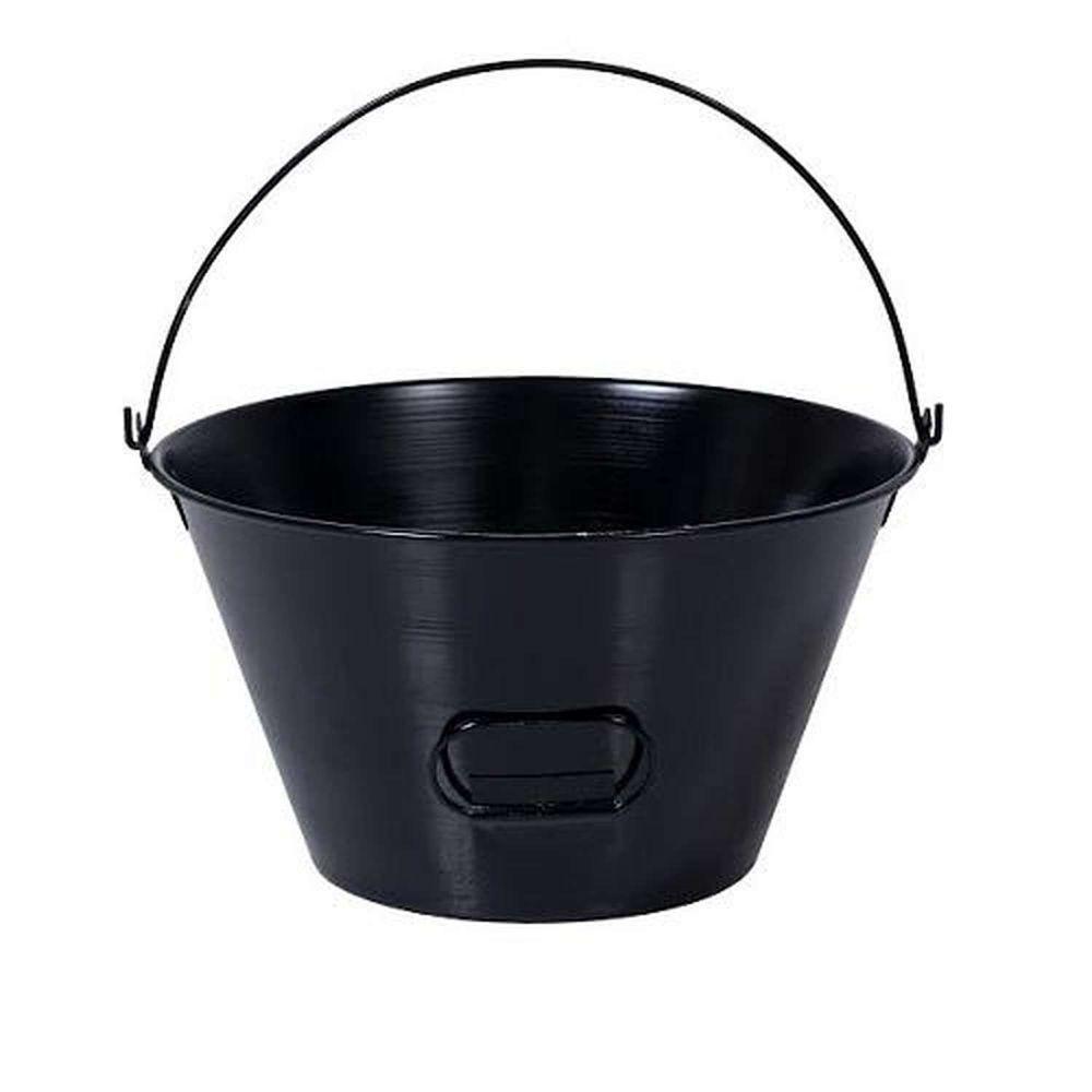 Balde De Chapa Preto 10 Litros Para Pedreiro - Diâmetro 32cm Profundidade 17cm - 1