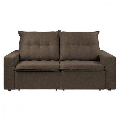 Sofá Para Sala Reclinável Berlim 200cm Veludo Tabaco
