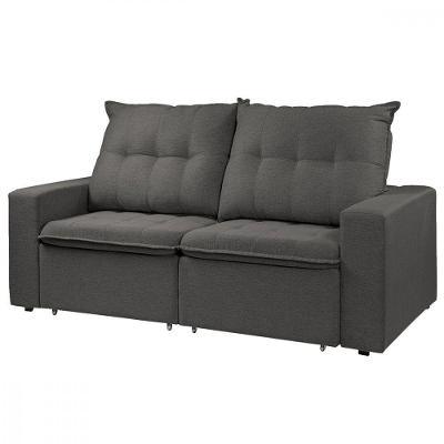 Sofá Para Sala Reclinável Berlim 200cm Veludo Chumbo