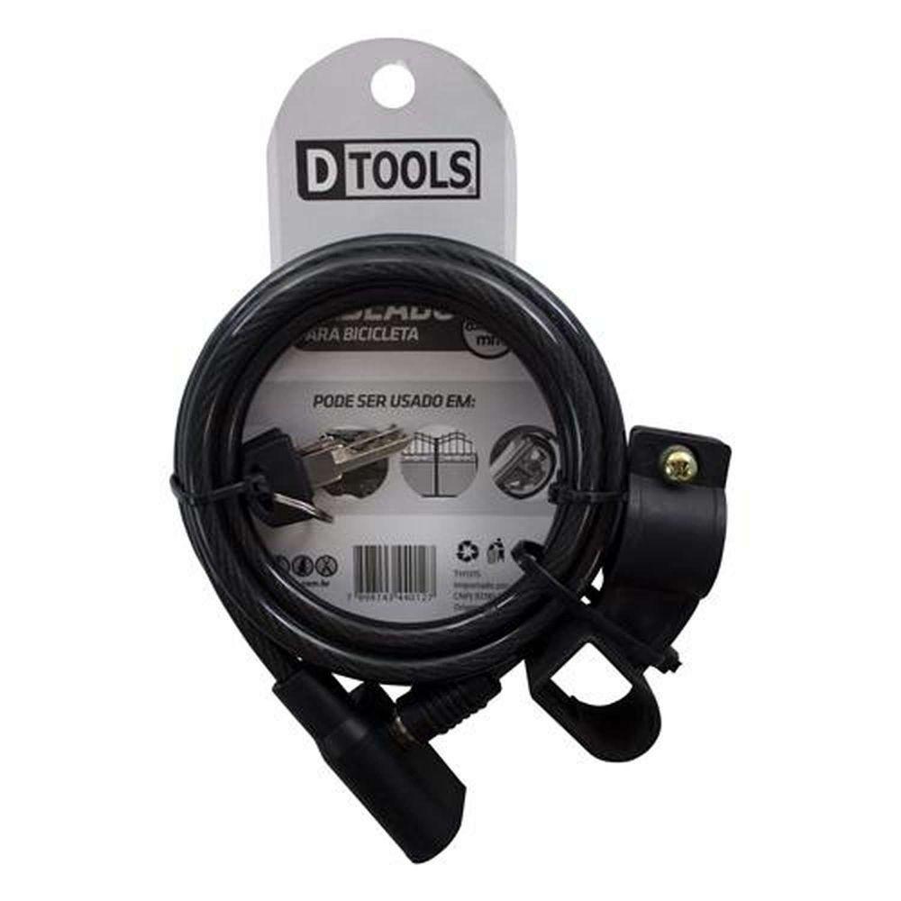 Cadeado Para Bike 8 X 1500mm Resistente - Dtools - 2