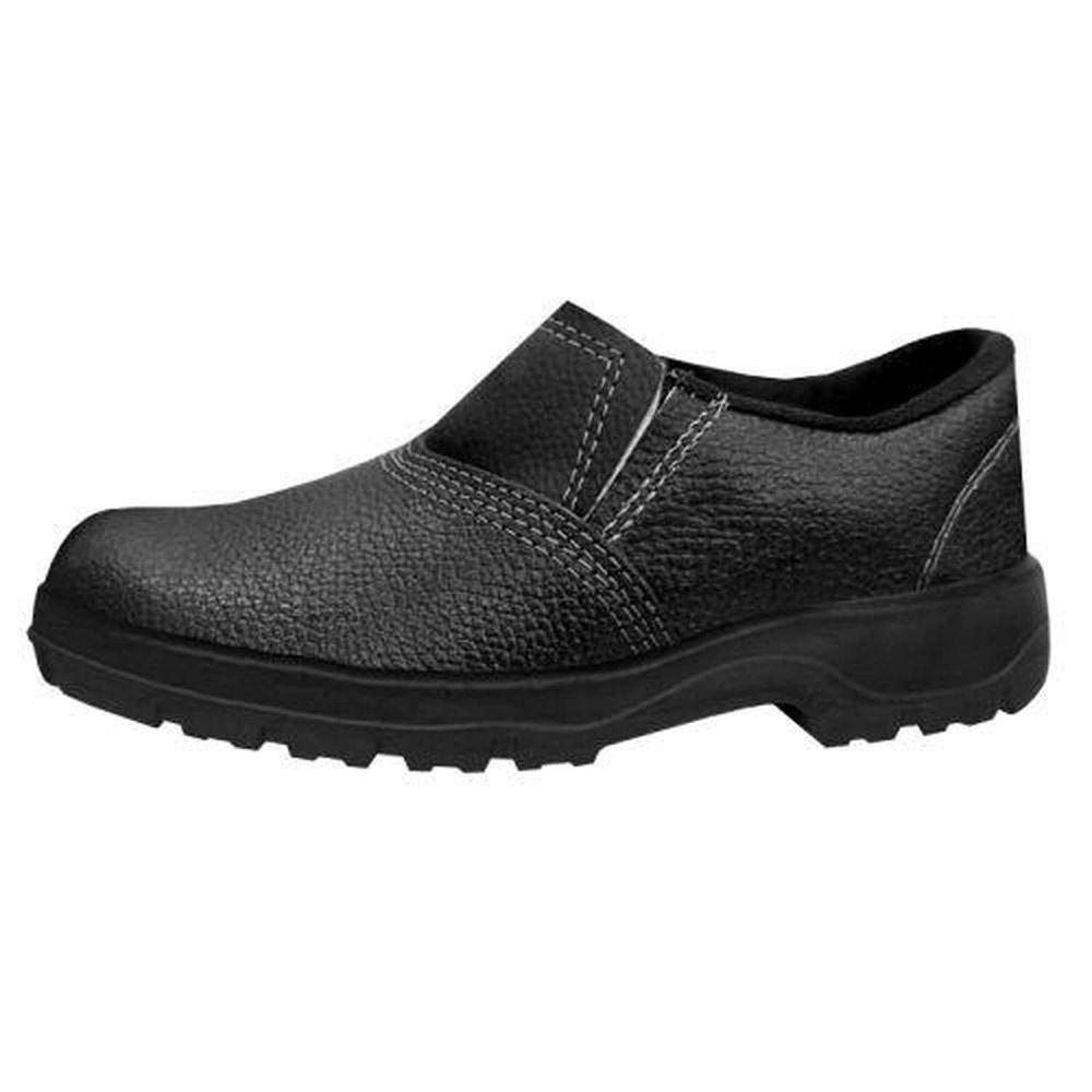 Botina Preta Couro Com Elástico Nº 37 - Solado Pu - Ca Aprovado - 1