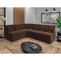 Sofá De Canto 6 Lugares Marrom Espuma D33 Confortável - 4