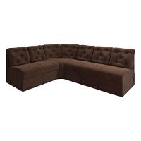 Sofá De Canto 6 Lugares Espuma D33 Confortável Cor:marrom - 1