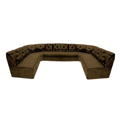 Sofá De Canto 12 Lugares Marrom Espuma D33 Durável