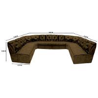 Sofá De Canto 12 Lugares Marrom Espuma D33 Durável - 2