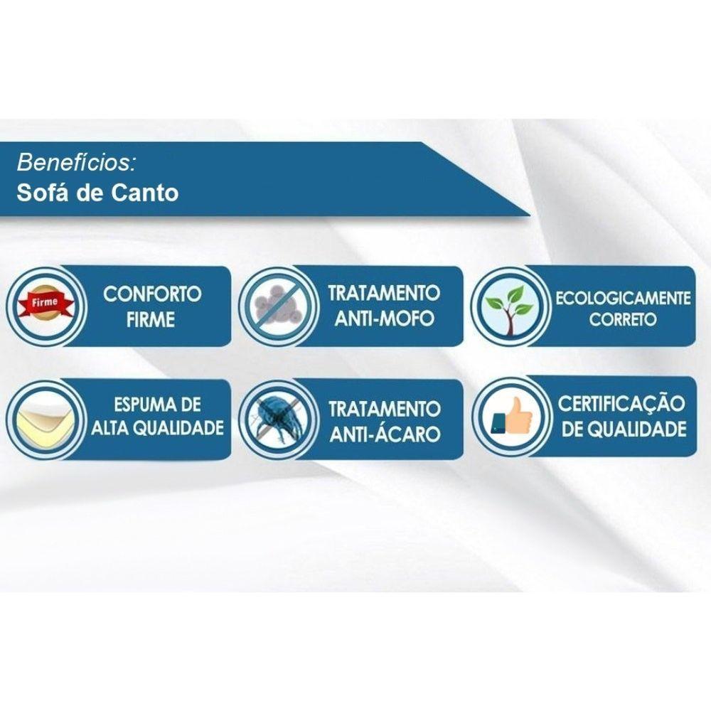 Sofá De Canto 12 Lugares Marrom Espuma D33 Ideal Família - 3