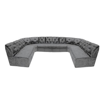 Sofá De Canto 12 Lugares Cinza Espuma D33 Super Espaçoso