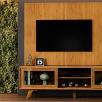 Rack Vitrum Com Painel Vitrum Com Espelho Led 218 Mavaular Naturale - 3