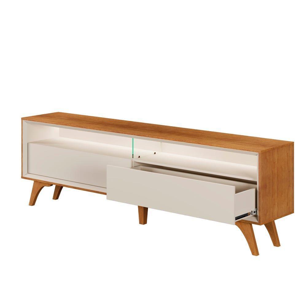 Rack Viena 2 Gavetas C/led 180 Mavaular Naturalle/off White - 7