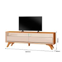 Rack Viena 2 Gavetas C/led 180 Mavaular Naturalle/off White - 2