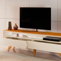 Rack Viena 2 Gavetas C/led 180 Mavaular Naturalle/off White - 5