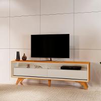 Rack Viena 2 Gavetas C/led 180 Mavaular Naturalle/off White - 6