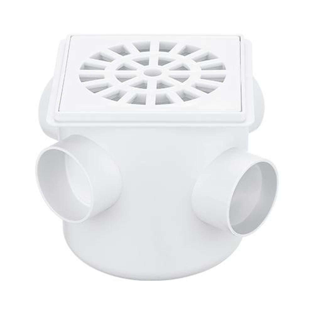 Caixa Sifonada Quadrada 100x100x40mm Com 7 Entradas E Saída De 50mm - Herc - 1