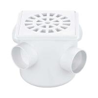 Caixa Sifonada Quadrada 100x100x40mm Com 7 Entradas E Saída De 50mm - Herc - 1