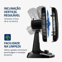 Ventilador De Mesa Mondial 40cm Super Turbo 8 Pás VTX-40-CRYSTAL Preto/Azul 220V - 3