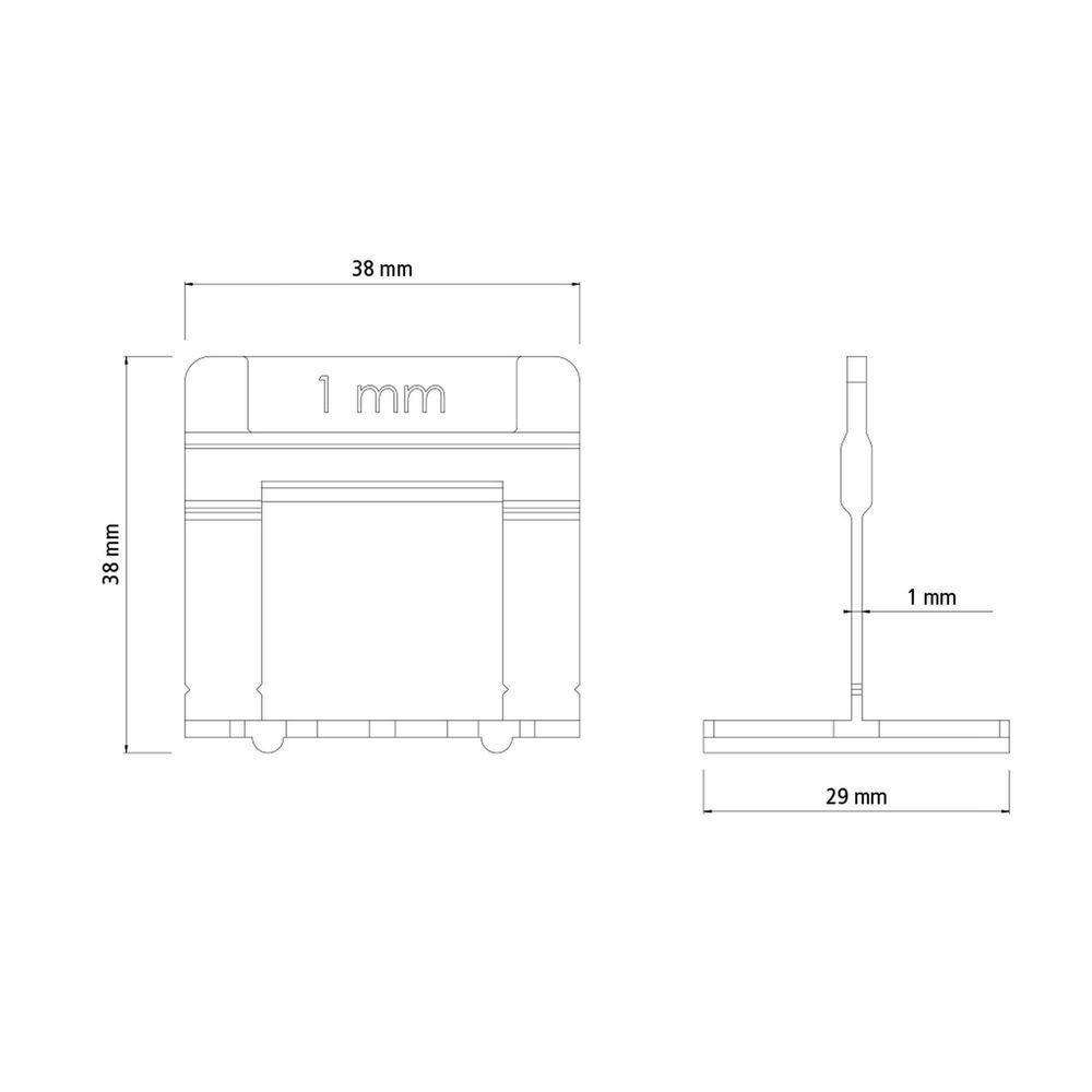 Base Espaçadora Plástica Tramontina Larga 1 Mm (saco Com 50 Un.) Tramontina - 2