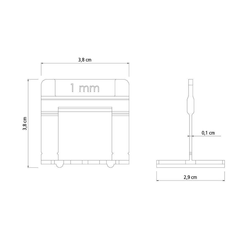 Base Espaçadora Plástica Tramontina Larga 1 Mm (saco Com 50 Un.) Tramontina - 4
