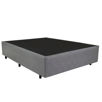 Cama Base Box Casal Suede Cinza 38x138x188