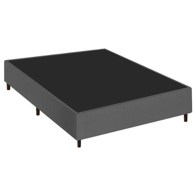 Cama Base Box Casal Cinza Suede 38x138x188