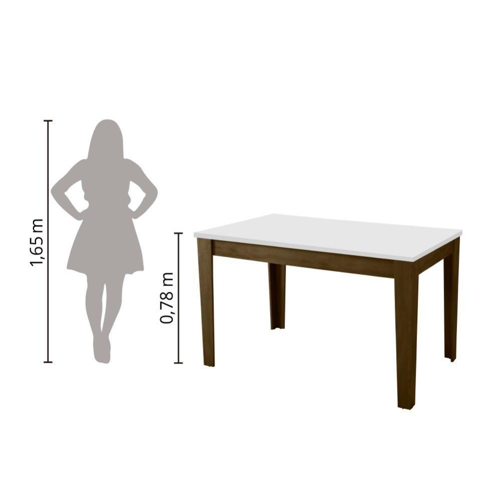 Mesa Miami 1,20M Cedro / Off White Castanho/Branco - 3