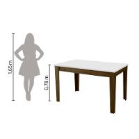 Mesa Miami 1,20M Cedro / Off White Castanho/Branco - 3