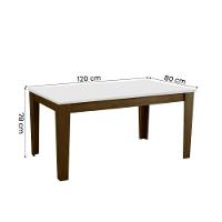 Mesa Miami 1,20M Cedro / Off White Castanho/Branco