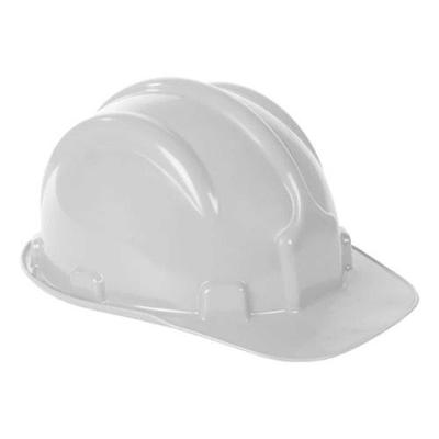 Capacete Branco Com Carneira E Aba Frontal - Polietileno De Alta Densidade