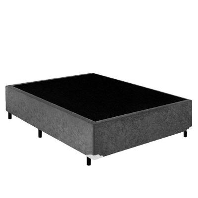 Cama Base Box Casal Suede Cinza 38x138x188