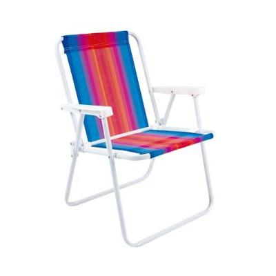 Cadeira De Praia Alta Em Aço Dobrável 72,5x54,5x53cm - Mor