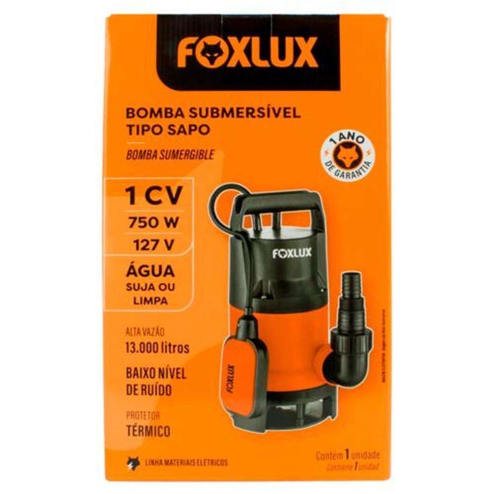 Bomba Submersa Tipo Sapo 1cv 127 Volts - Ideal Para Esgotamento E Drenagem - Foxlux - 3