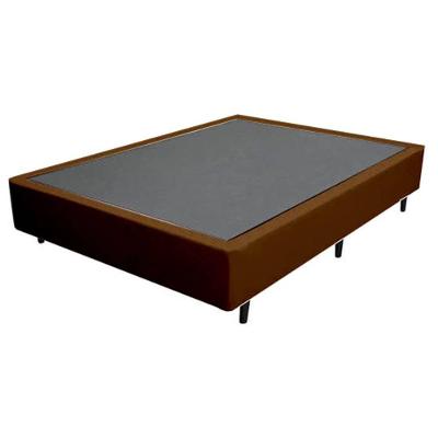 Cama Base Box Casal Suede Marrom 38x138x188