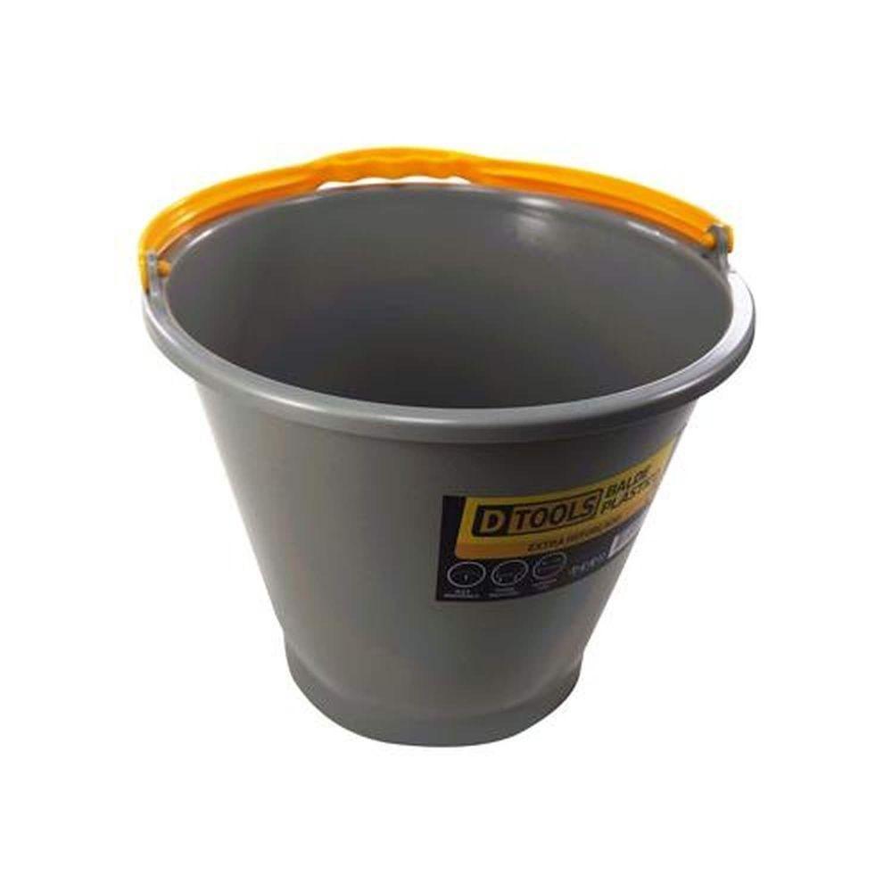 Balde Plástico Extra Reforçado 10 Litros Cinza - Dtools - 4