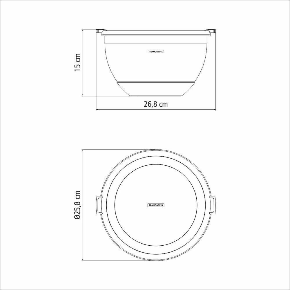 Bowl Tramontina Cucina Em Aço Inox 5 L Recipiente Tigela Cumbuca Tramontina - 5