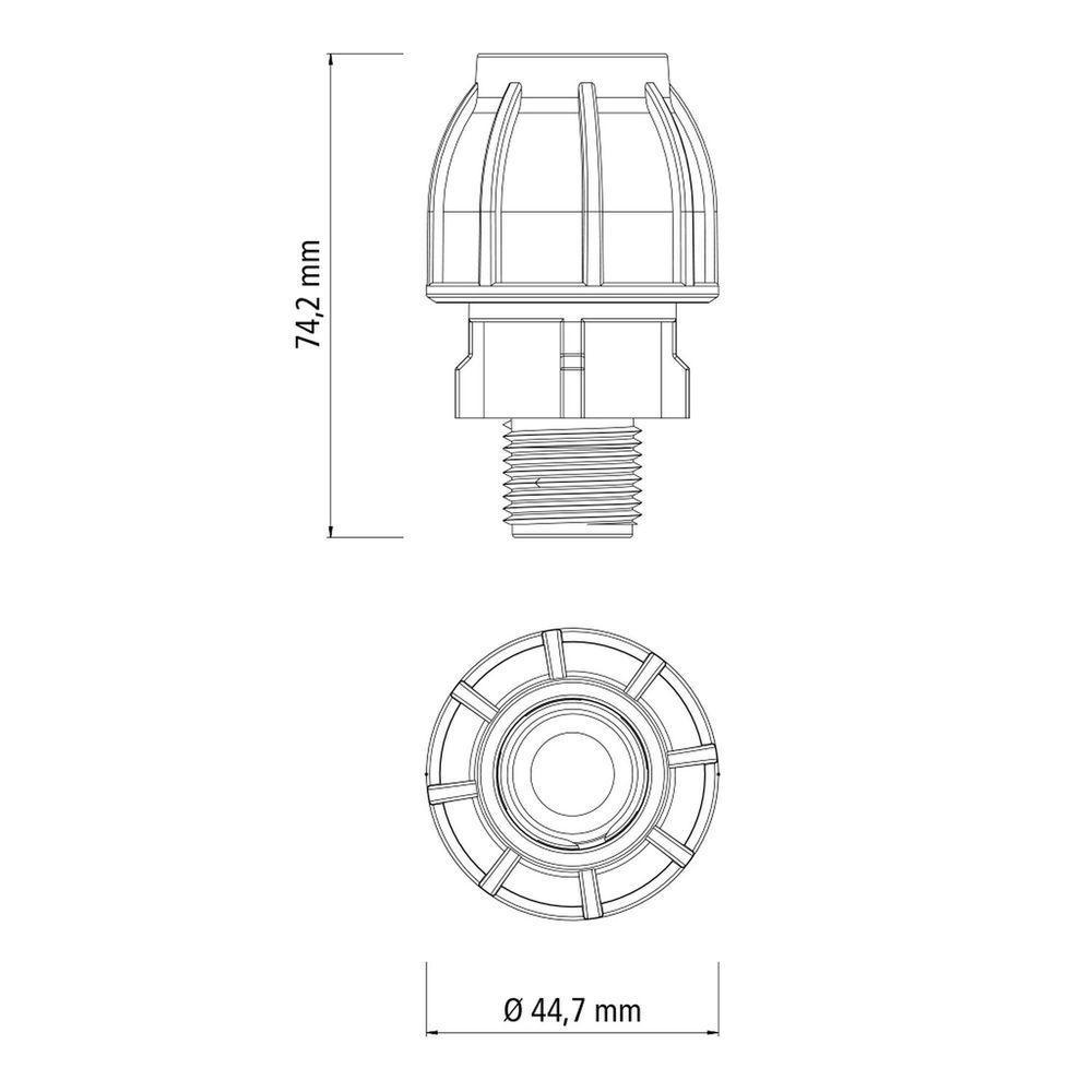 Adaptador De Compressão Rosca Macho 20 Mm X 1-2 Tramontina Para Mangueiras De Pead Tramontina - 2