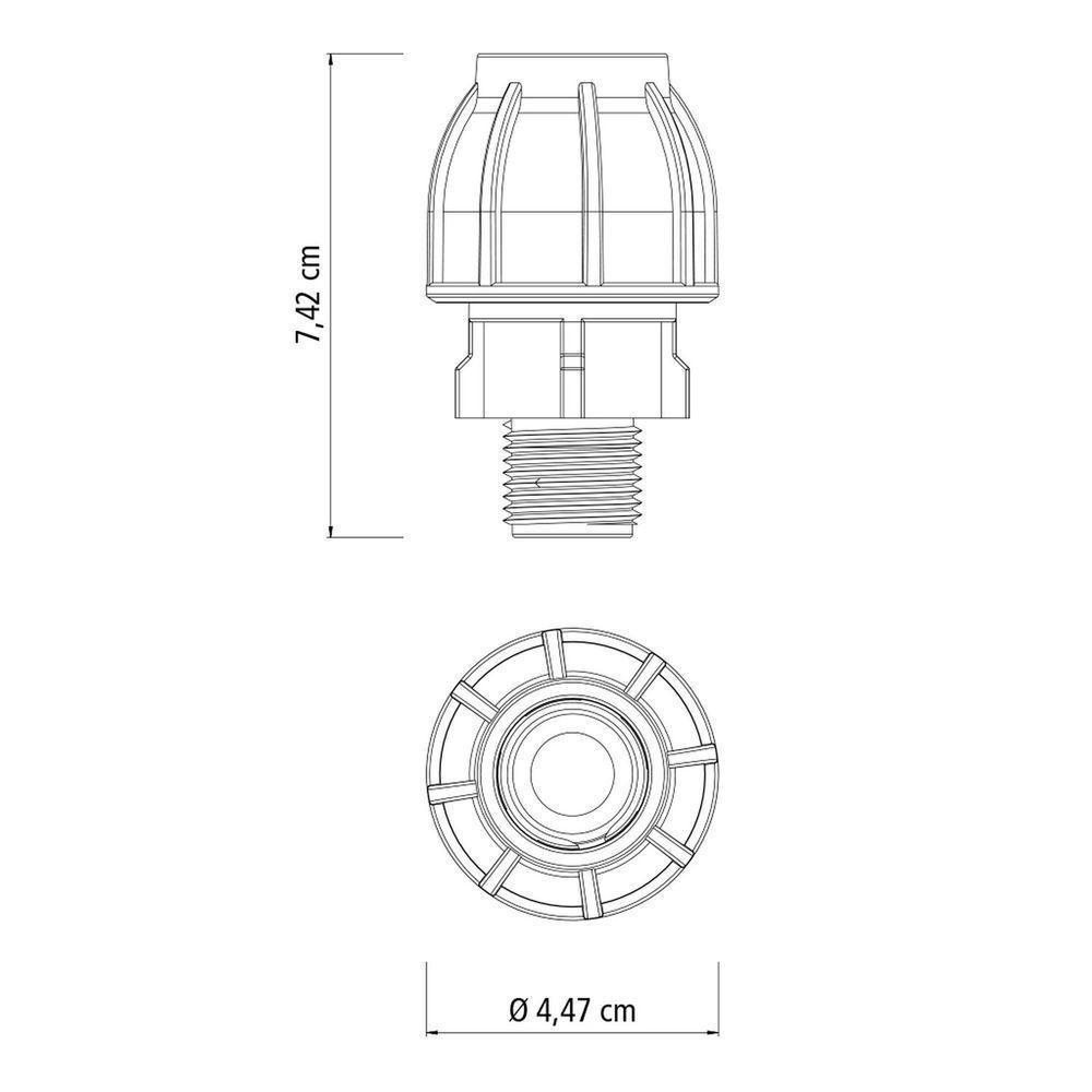 Adaptador De Compressão Rosca Macho 20 Mm X 1-2 Tramontina Para Mangueiras De Pead Tramontina - 3