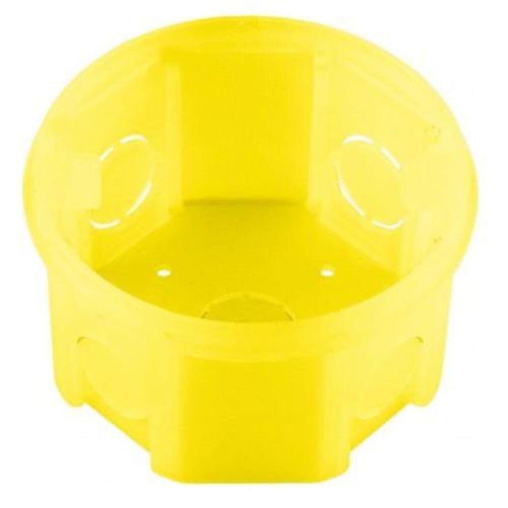 Caixa De Luz Pvc 3x3 Amarela Octogonal - Saídas 1-2 E 3-4 - Tramontina - 1