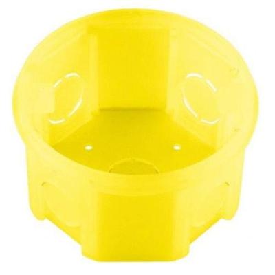 Caixa De Luz Pvc 3x3 Amarela Octogonal - Saídas 1-2 E 3-4 - Tramontina