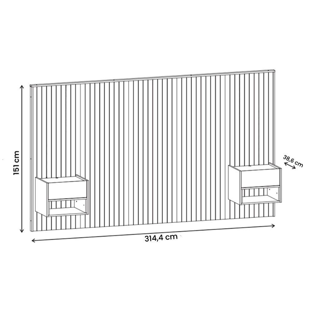 Cabeceira Florença King Com 2 Mesas De Cabeceira Hanover Fendi - 5