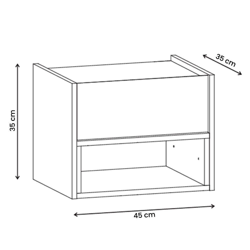 Mesa De Cabeceira Quarto Florença Suspensa Com 1 Gaveta Fendi Hanover - 4