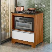 Balcão Para Cooktop 4 Bocas Com 1 Gaveta Nt3110 Notável Freijó Trend/ Branco New - 1