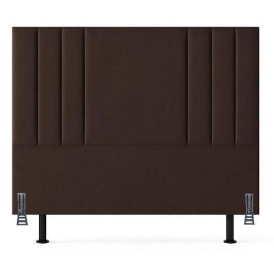 Cabeceira Estofada Cama Box Solteiro 90 Cm Elegante Corino Frame Marrom
