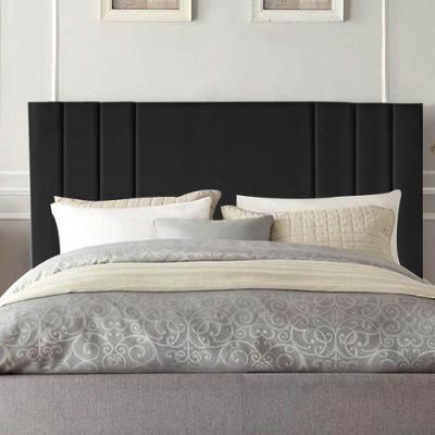 Cabeceira 140 Cm Casal Retro Estofada Cama Box Corino Frame Preto
