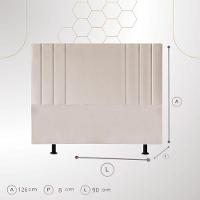 Cabeceira Solteiro 90 Cm Estofada Cama Box Moderna Corino Frame Preto - 3