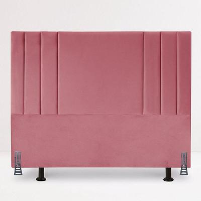 Cabeceira Cama Box Estofada Solteiro 90 Cm Elegante Veludo Frame Rosa