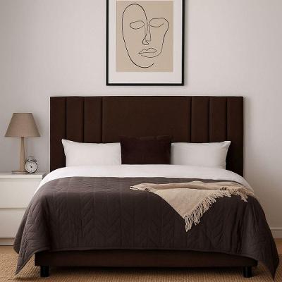 Cabeceira 140 Cm Casal Retro Estofada Cama Box Corino Frame Marrom