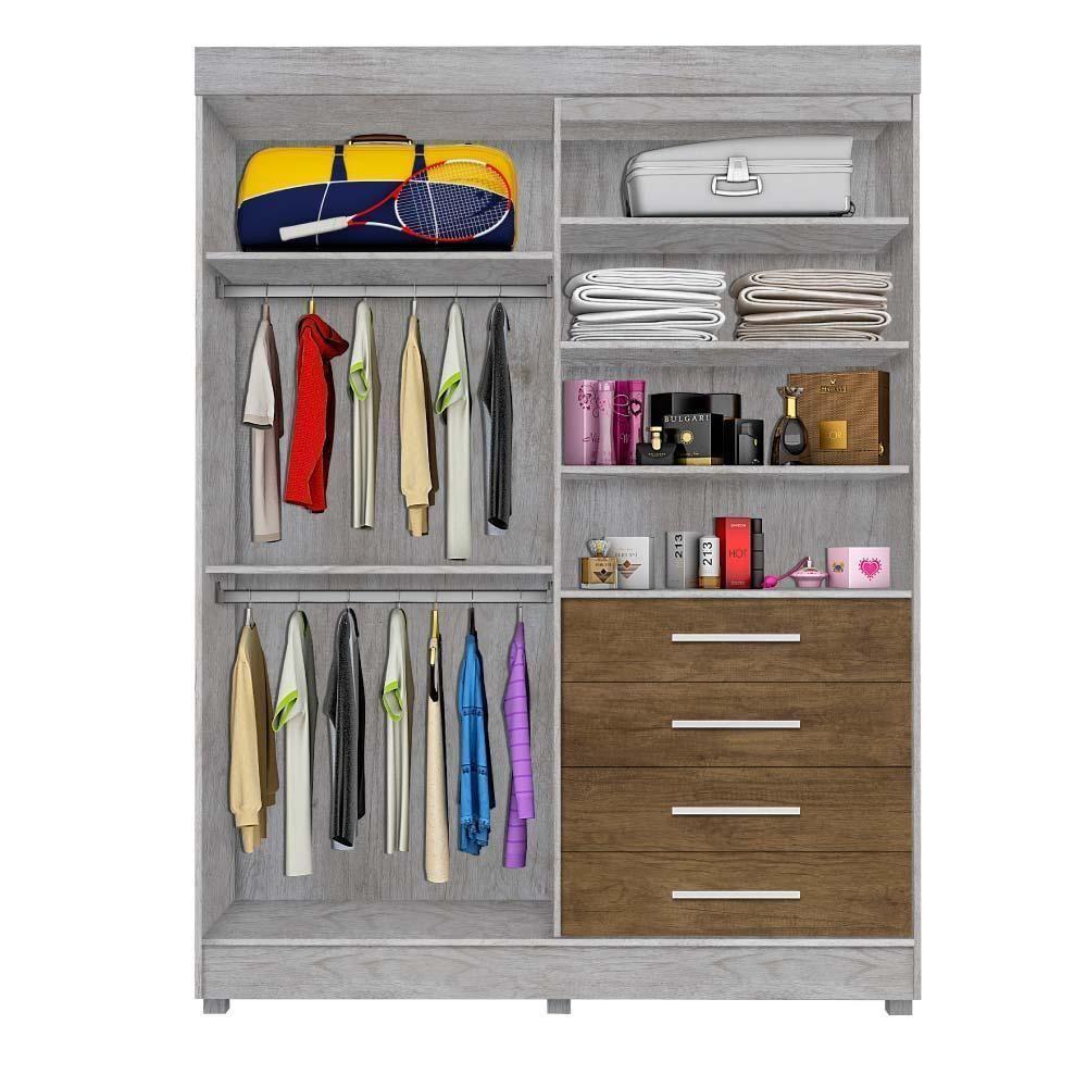 Modulo Ja Georgia Guarda-Roupa Avelã/Jequitibá - 2