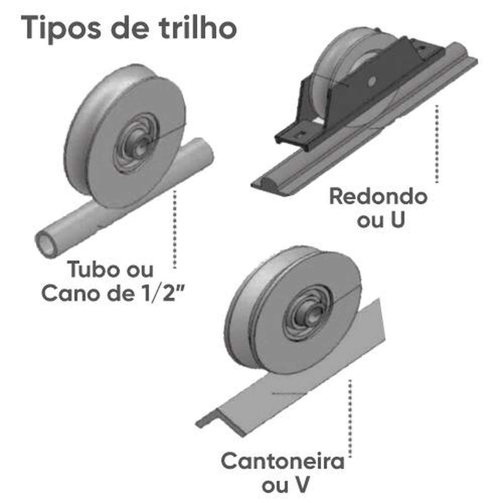 Roldana Ferro Maciça 75mm (3) Para Portão Cantoneira - Ferrosul - 2