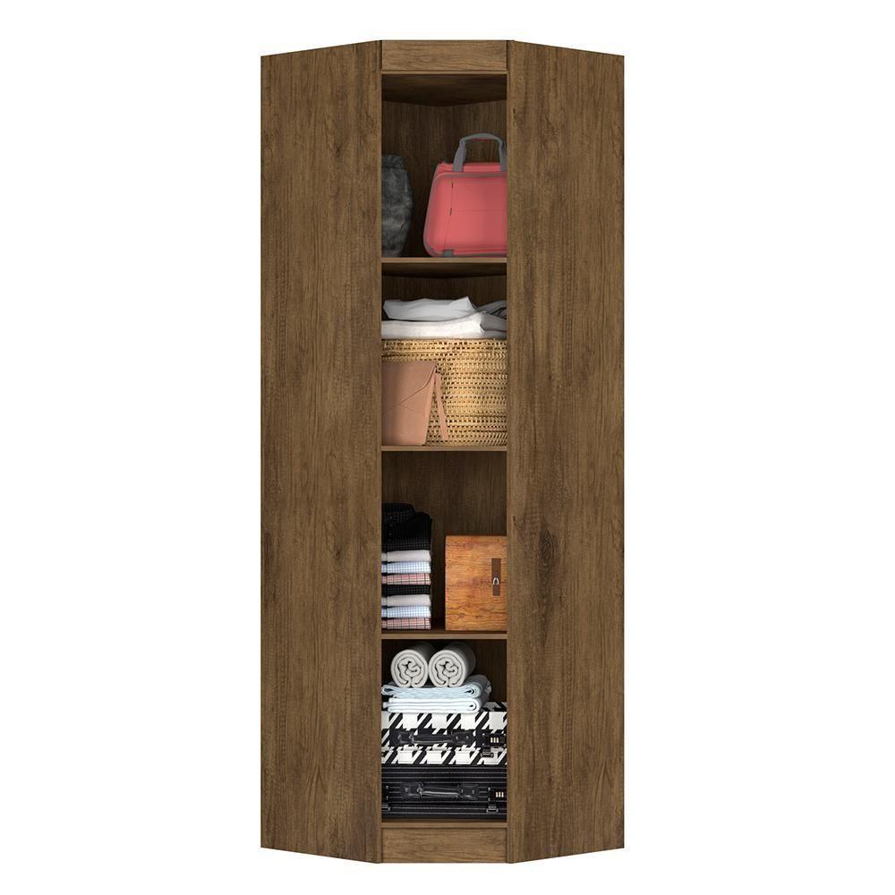 Modulo Ja Armário De Canto Off White Marrom-Claro - 2