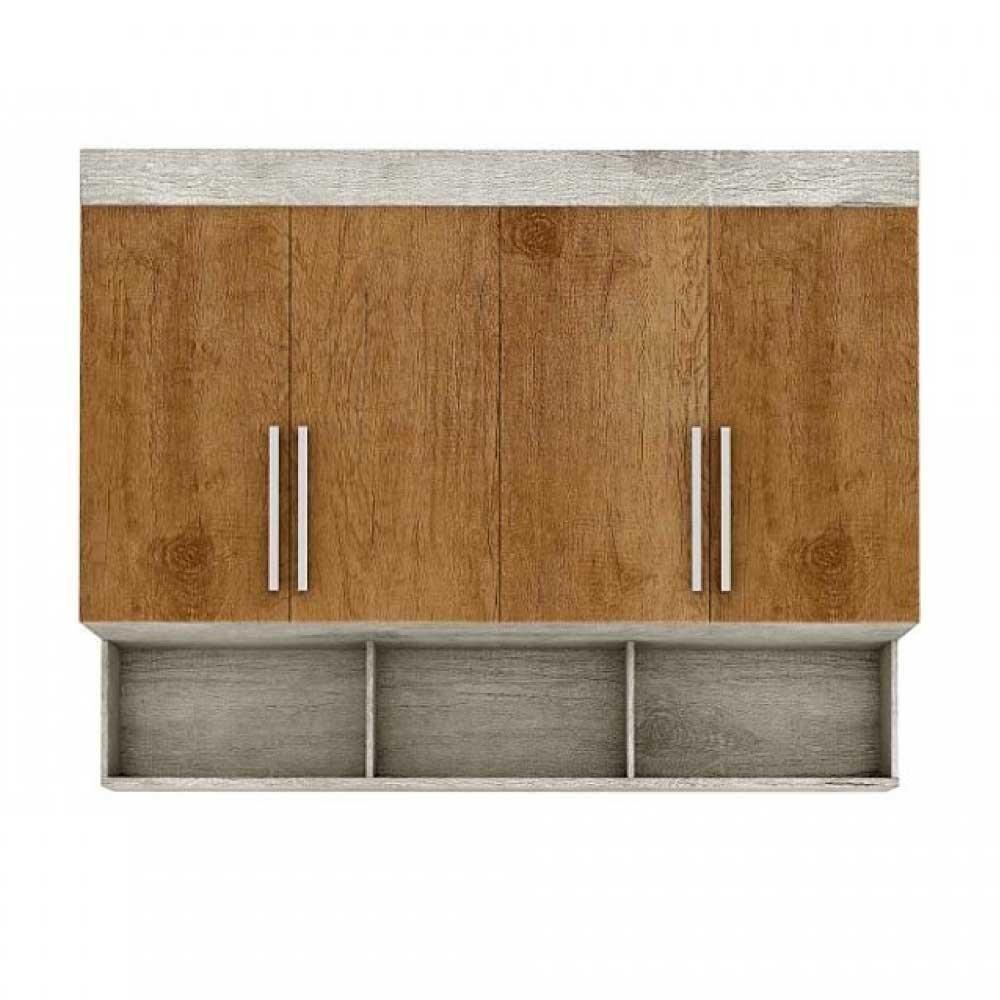 Modulo Ja Georgia Armário Aereo 1,60m Avelã / Jequitibá Marrom-claro - 1