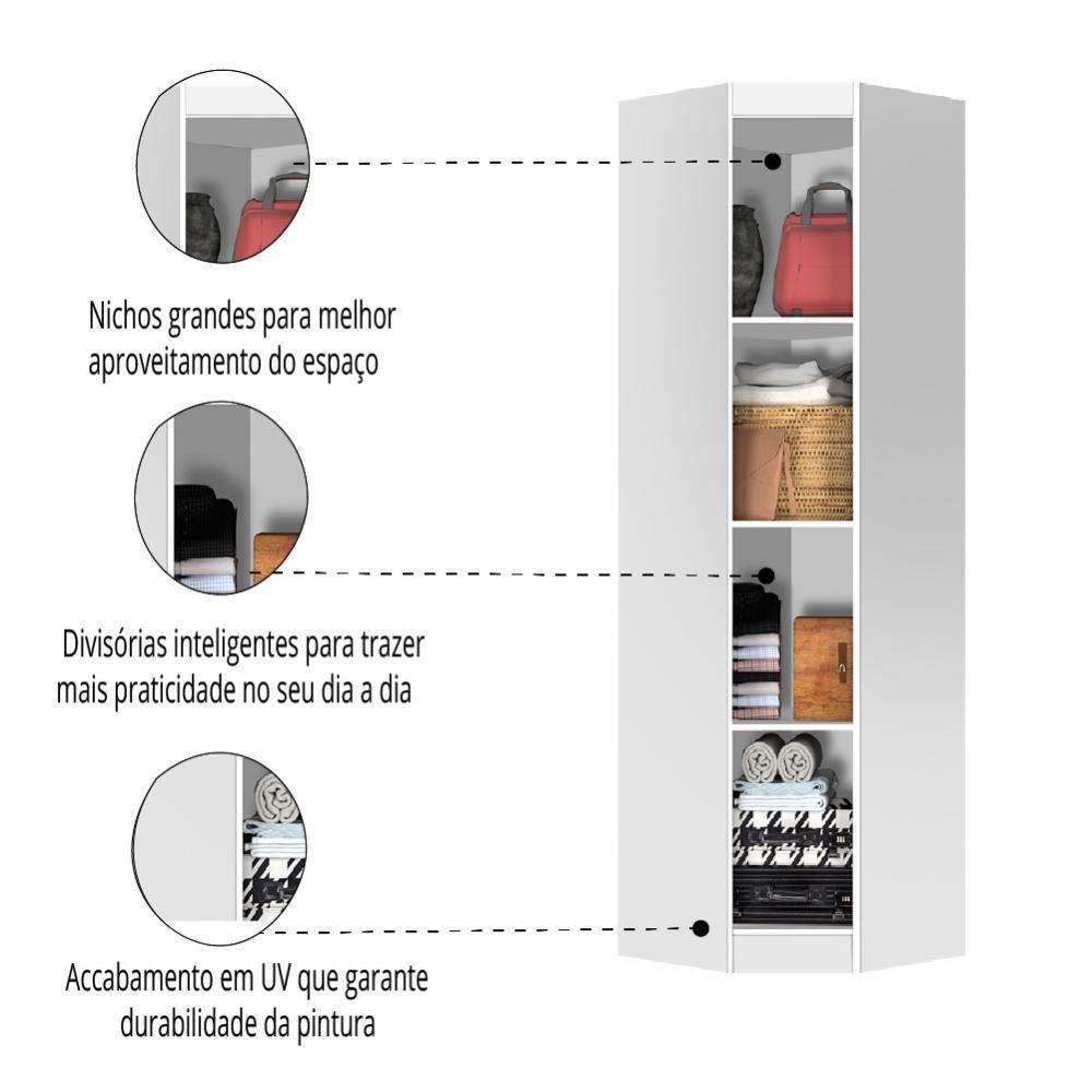 Modulo Ja Georgia Armário De Canto Branco Fosco Branco - 2